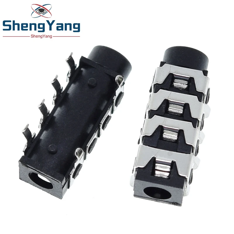 10/20/50pcs PJ-313B PJ313B Phone Jack 3.5mm 6 Contacts Stereo Audio Socket Through Hole Right Angle 4 Poles Audio Plug