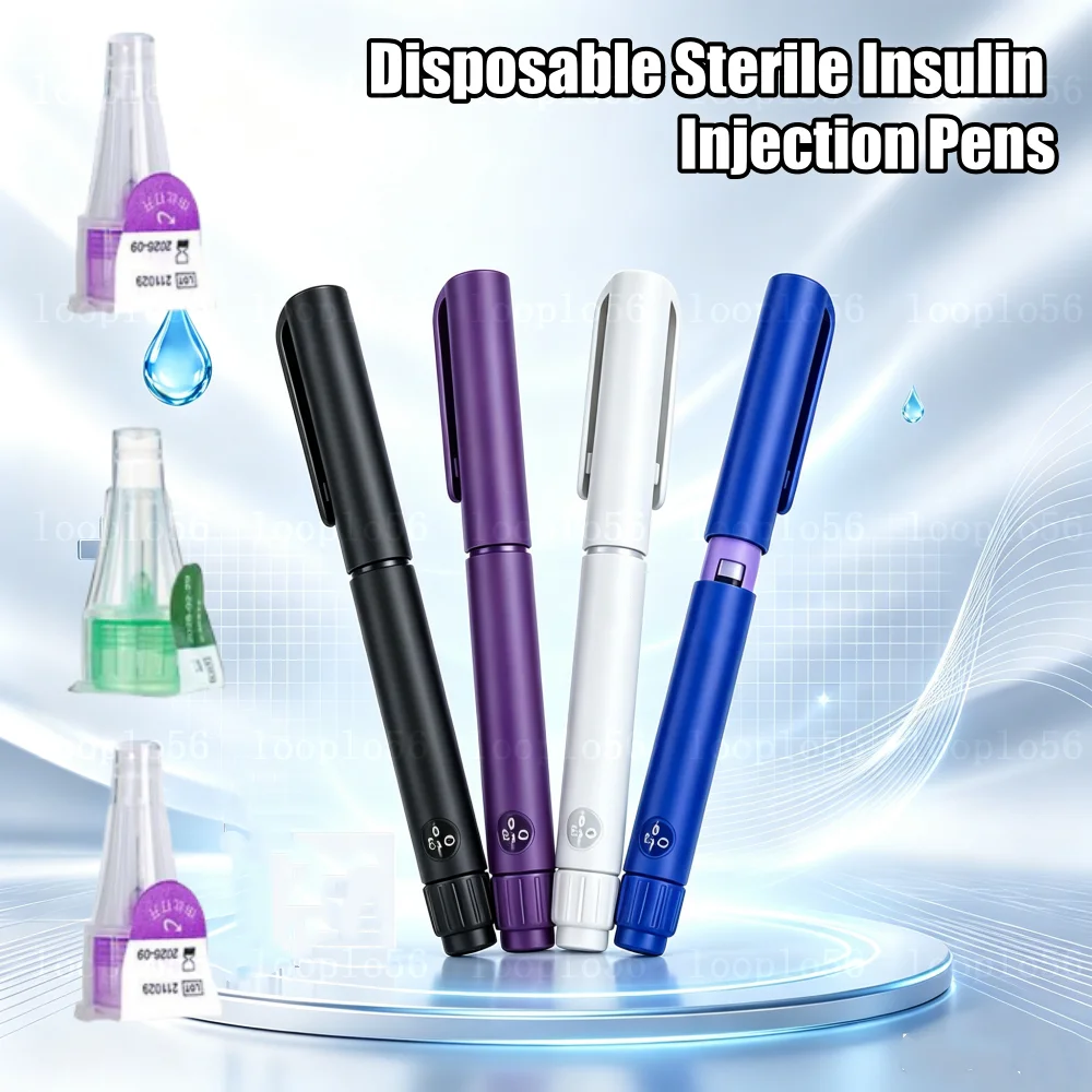 1/5pcs Disposable Sterile Insulin Injection Pen Adjustable Growth Hormone Dosage 60U Individual Packaging Medical Insulin Needle