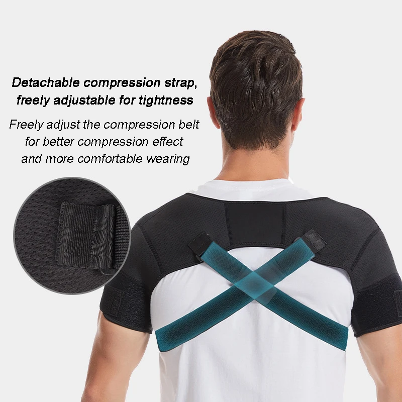 Double Shoulder Support Sports Compression shoulder pads Shoulder Protection with Adjustable Pressure Corset Posture Correction