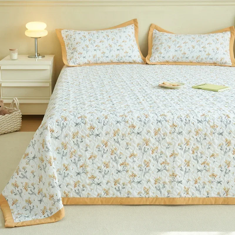 Home textiles Solid Color Bedspread Polyester Quilted Bedspreads Mattress Protector Cover Bed Covers Double Queen King Bed Sheet