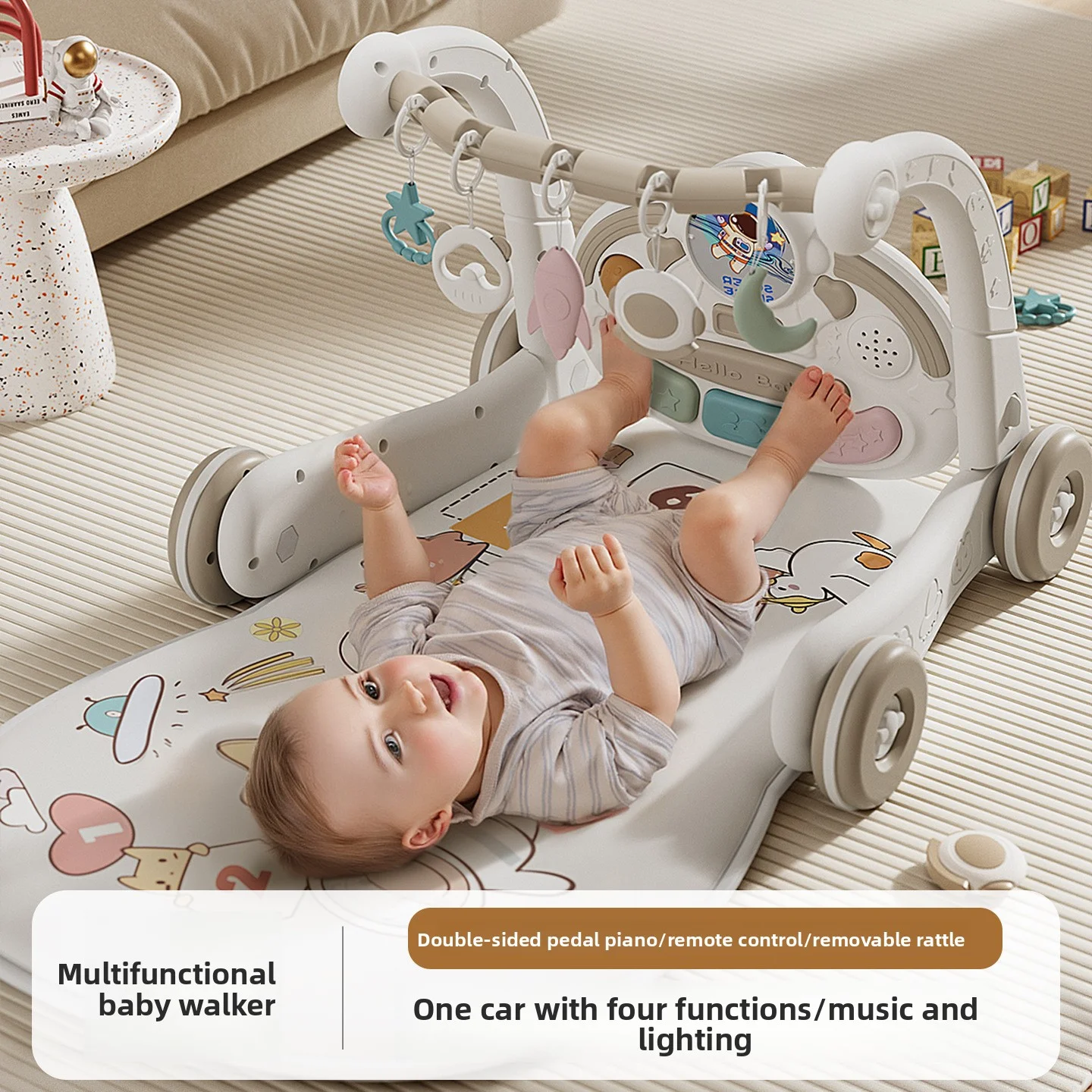 سجادة لعب للأطفال في صالة الألعاب الرياضية مع بيانو ركلة ووكر، سجادة تعليمية ممتعة متعددة الوظائف للأطفال #1