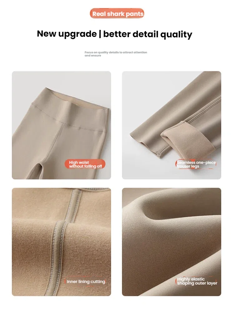 جديد الشتاء الحراري صوف مبطن طماق المرأة ملابس خارجية سميكة أفخم السراويل الطقس البارد بناطيل تدفئة ملابس امرأة