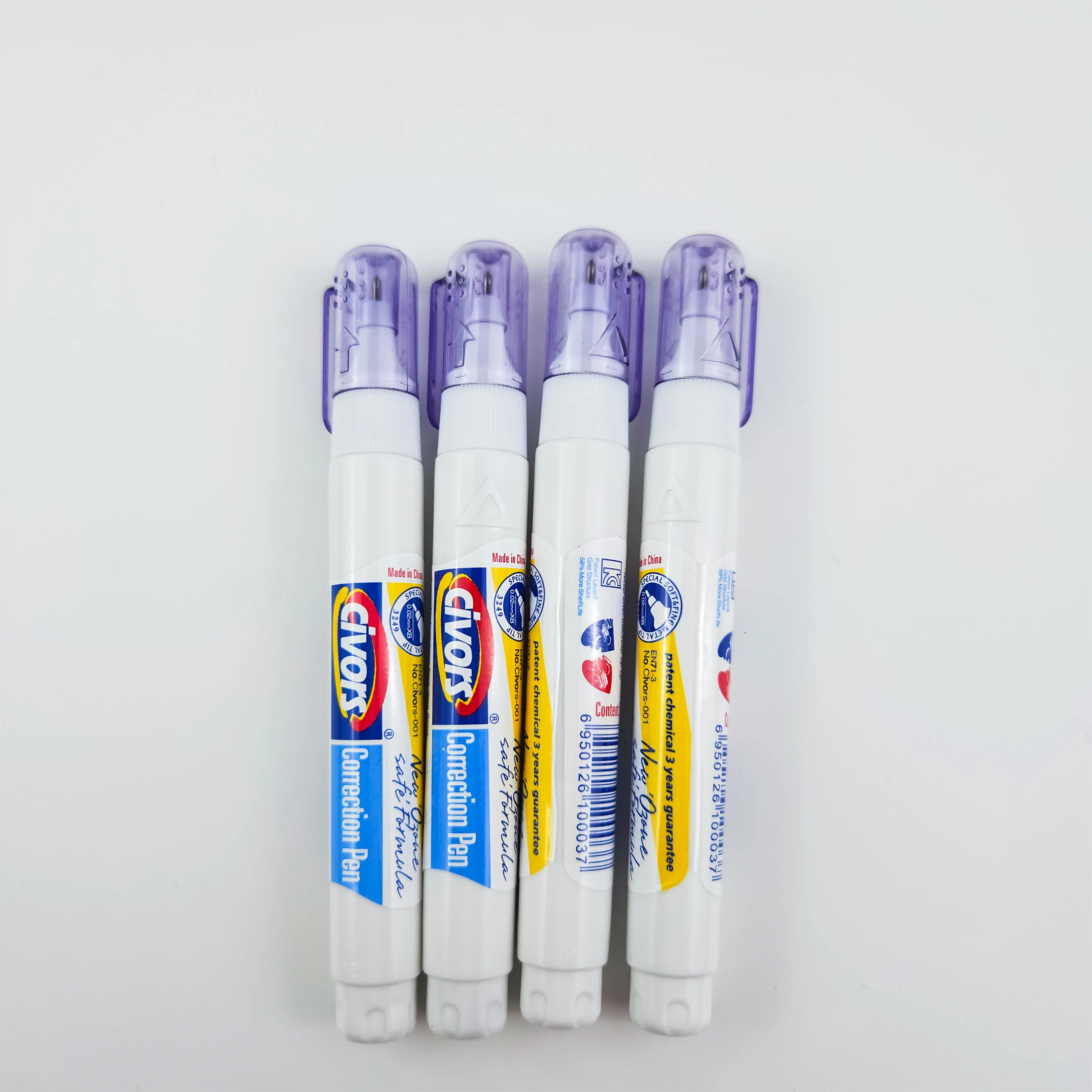 4 sale Wholesale Metal Headed Error Correction Fluid Pen for Student stationery, quick drying Volume 10ml, Metal tip 0.02mm