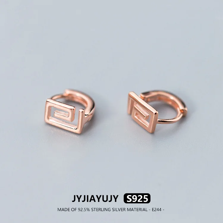 JYJIAYUJY 100% Sterling Silver S925 Hoop Earring Back Into Shape High Quality Fashion Hypoallergenic Jewelry Gift Daily Use E244