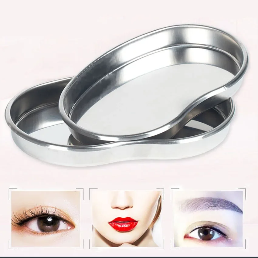 

Stainless Steel Medical Plate Surgical Bending Tray Disinfection Eyebrow Lip Permanent Makeup Body Art Dental Tattoo Accessories