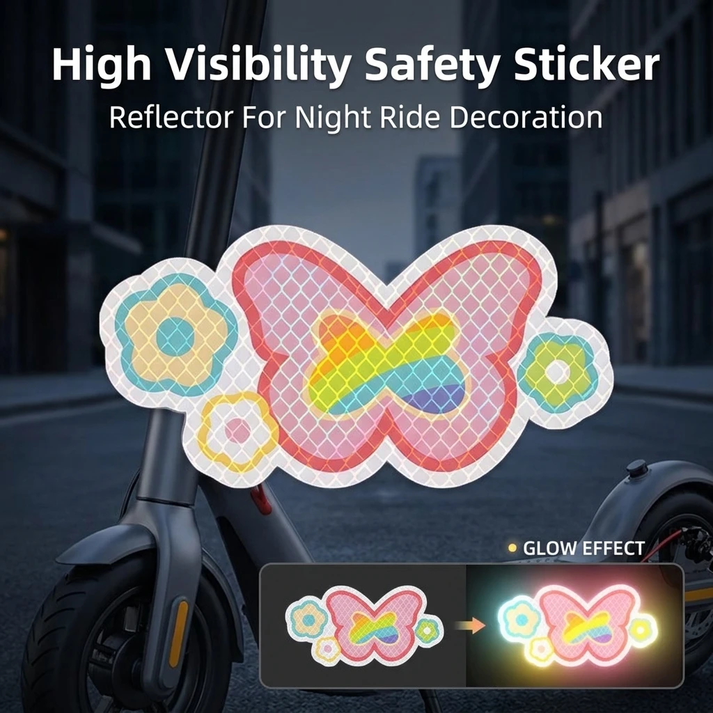 Reflective Decals Safety Warning Stickers for Night Riding PVC Waterproof Scratch Cover for Car Motorcycle Scooter Durable