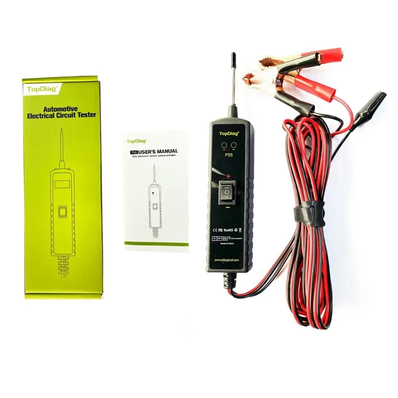 Topdiag P55 السيارات جهاز فحص الدائرة الكهربائية السيارات قوة التحقيق تستر 12 فولت 24 فولت اختبار ضوء قطبية القلم أداة تشخيص السيارة