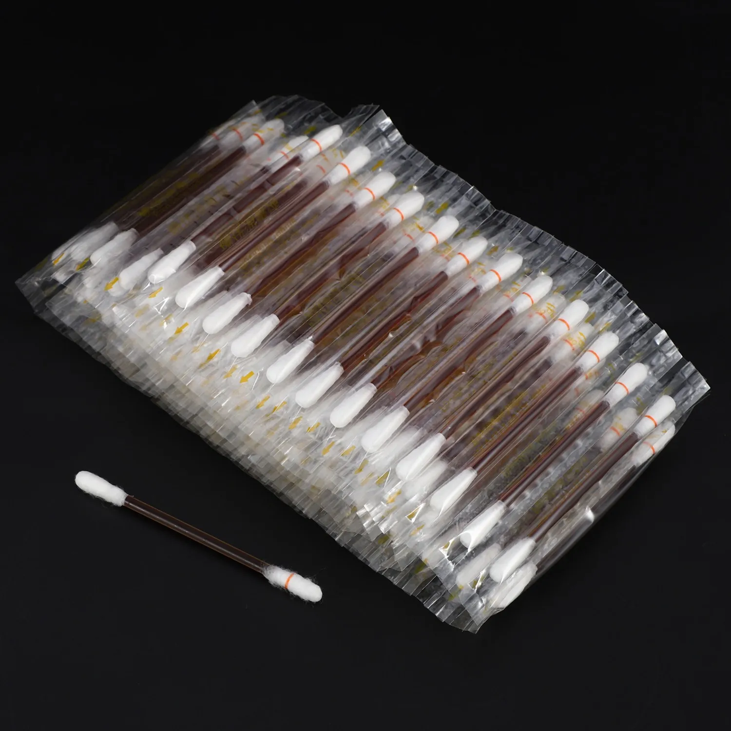 Cotonete descartável de algodão familiar, algodão de emergência, cotonete de iodo, cotonete desinfetado para crianças e adultos, 100pcs por conjunto