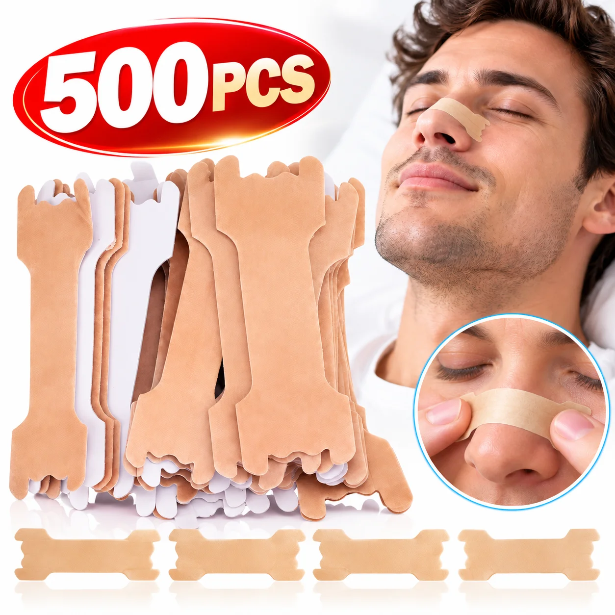 100/200/500pcs Breath Nasal Strips Right Way Stop Snoring Anti Snore Nose Strip Easier Better Breathing Good Sleeping Patches