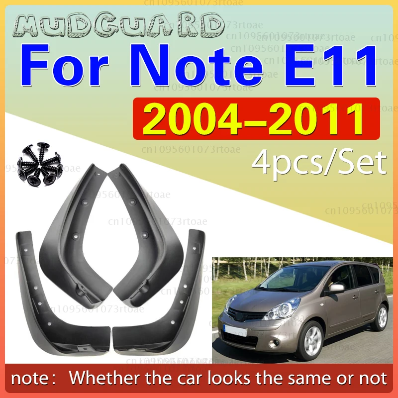 

4Pcs Car Mudguards Mudflaps For Nissan Note E11 Gen 1 2004 2005 2006 2007 2008 2009 2010 2011 Mud Guards Splash Guards Fender