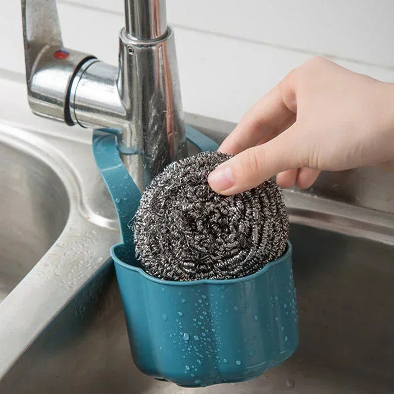 Kitchen Sink Holder Sink Drain Basket Bathroom Soap Sponge Holder Hanging Storage Basket Kitchen Accessories