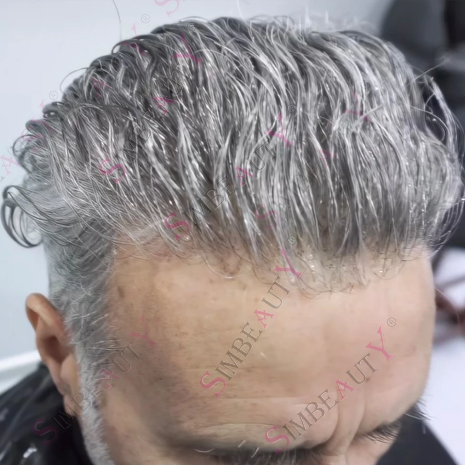 

Натуральный парик для мужчин с эффектом естественной линии роста волос, серый 1B50 1B80, ультратонкая основа 0.02 мм, невидимый, плотность 80-90%, светло-коричневый, из натуральных человеческих волос