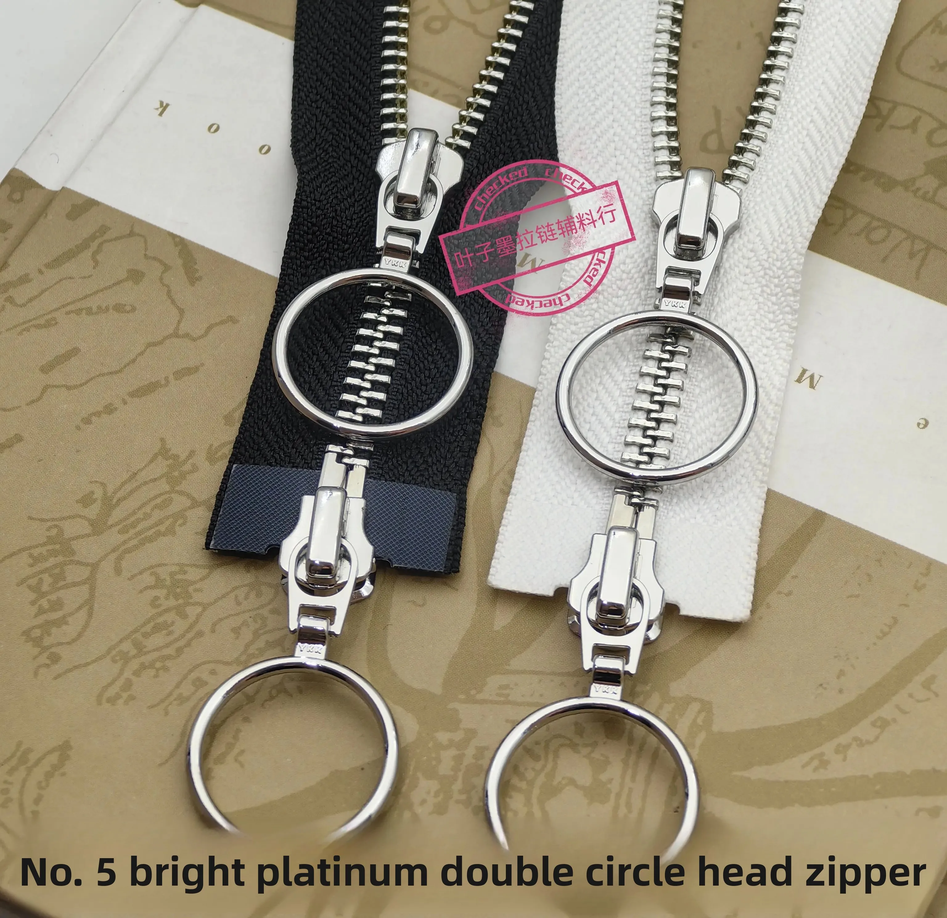 

YKK 5 Металлическая яркая платиновая двойная головка 25 мм с круглой головкой и двойной застежкой-молнией, пуховик, сменная молния.