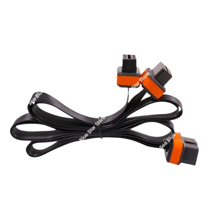 Automobile-mounted OBD2 one-to-two cable adapter extension cable Male to female elbow OBD2 extension cable One to two wires