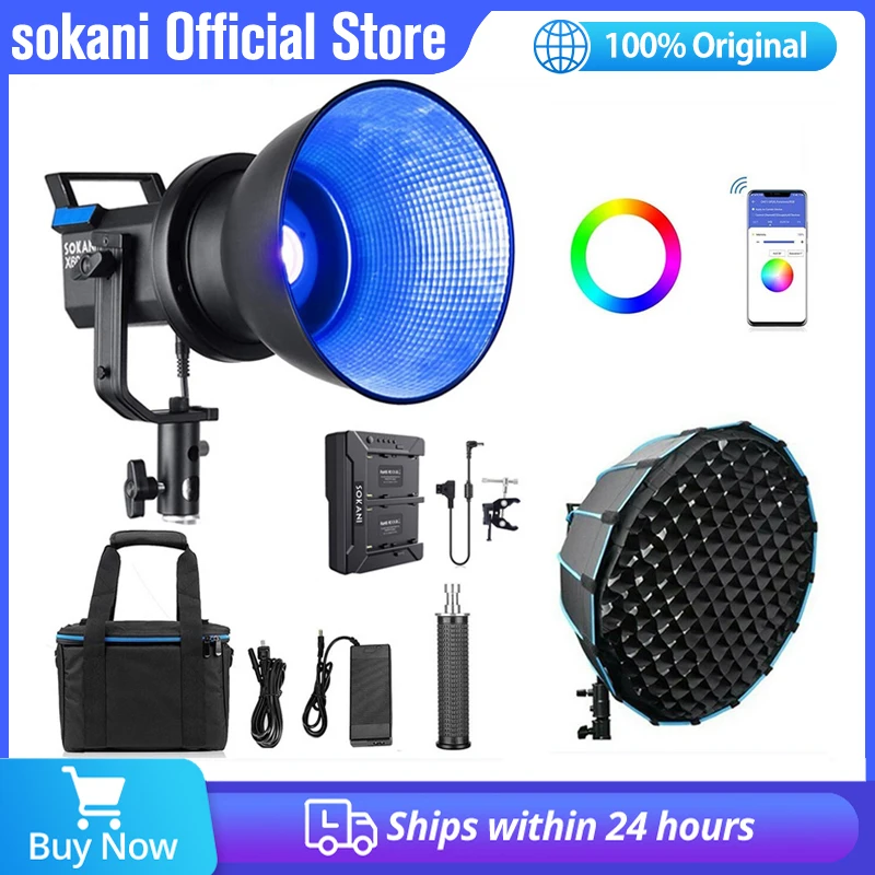 

Sokani X60 RGB Photography Lighting LED Video Light 5600K Daylight Continuous Studio Fill Lamp for Photos Studio Video Outdoor