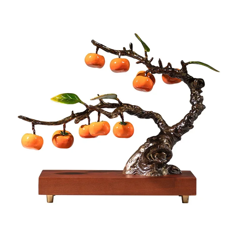 

Brass Ornament (Simulated Persimmon Tree) – Embodying "All the Best" Blessings