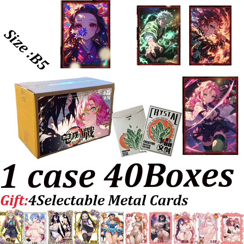 

New Demon Slayer B5 Size Wave 4 Card Anime Board Nezuko Tanjirou Doujin Huge Card Party Game Cards Kids Toy Gifts