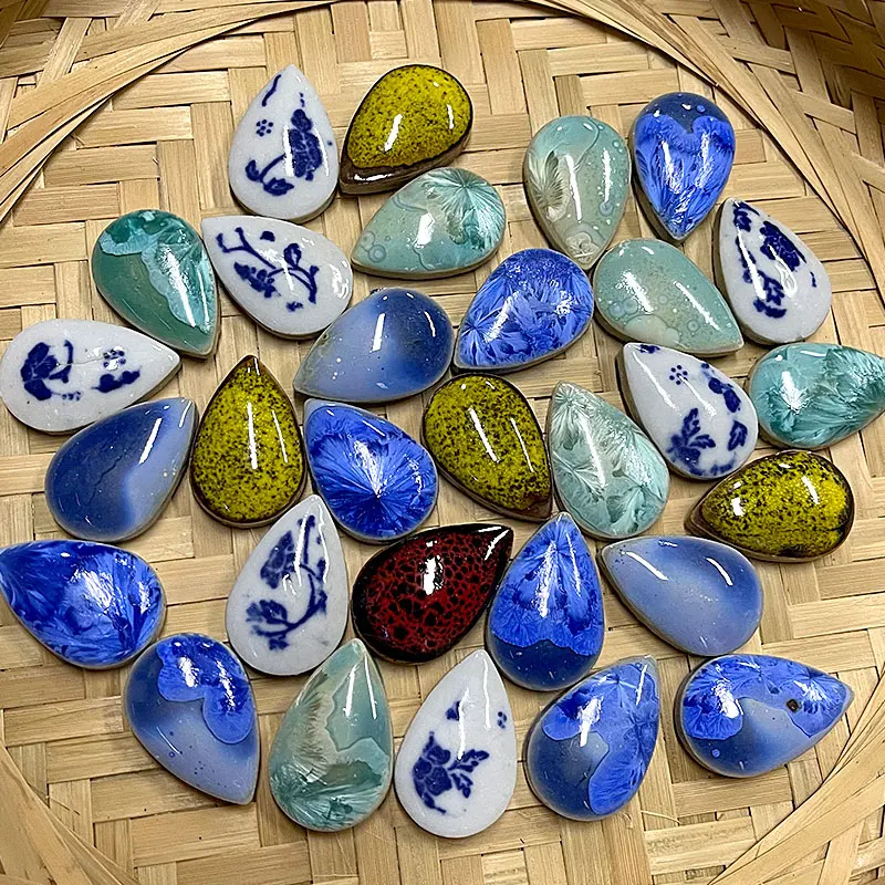 100g Multi Color Irregular Ceramic Mosaic Tiles DIY Mosaic Making Stones for Craft Hobby Arts Wall Decoration Petal arte oval