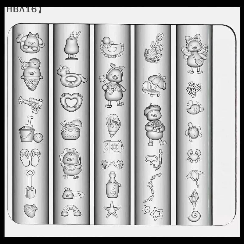 Molde de silicone 3d para unhas, pato de desenho animado, faça você mesmo, design de arco, modelo de unhas transparente, ferramenta de design de manicure, decorações de arte de unhas