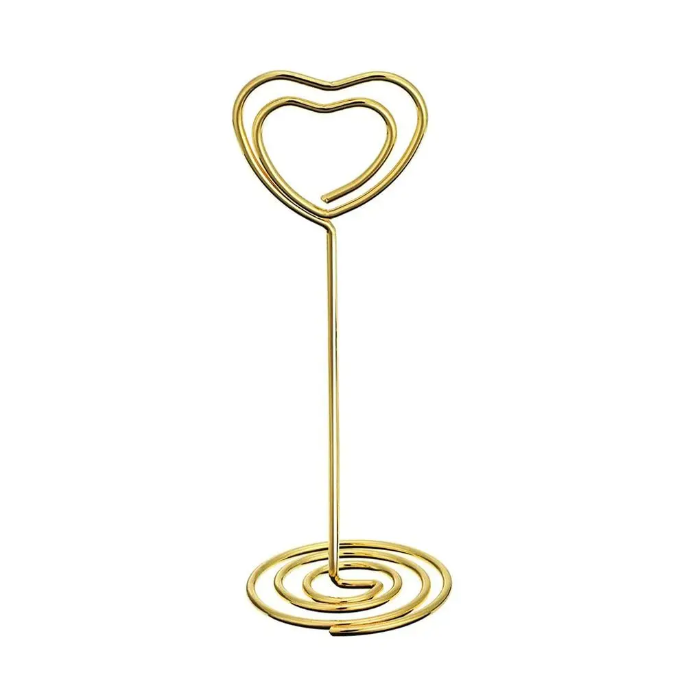 Picture Cards Display Stand Paper Clamp Wedding Supplies Heart Shape  Numbers Holder Clamps Stand Photos Clips Place Card