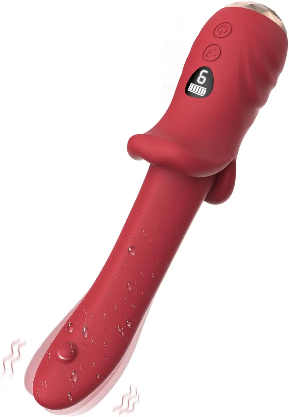 

Realistic Tongue Vibrator Dildo - SHOO BAM Female Rose Sex Toys With Mouth-Shaped 10 Tongue Vibrating G Spot Vibrators With LCD
