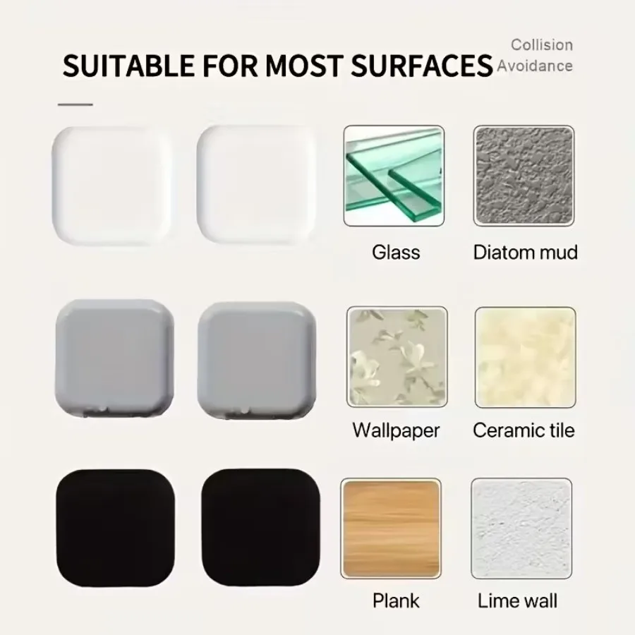 قطعتان من وسادات عازلة للباب - مصدات مضادة للتصادمات من السيليكون ذاتية اللصق، واقي باب الحائط الملطف بالضوضاء، مقاوم للخدش