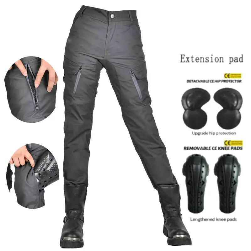 

Volero Motocross Riding Pants Motorcycle Knight High Waist Mesh Breathable Jeans Female Riders Casual Protection Trousers Gray