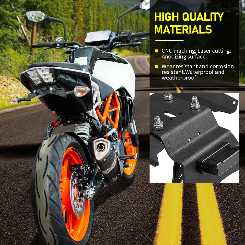 Duke390 License Plate Holder Bracket For KTM Duke 390 2017-2023 2022 2021 Motorcycle Tail Tidy Fender Eliminator Accessories