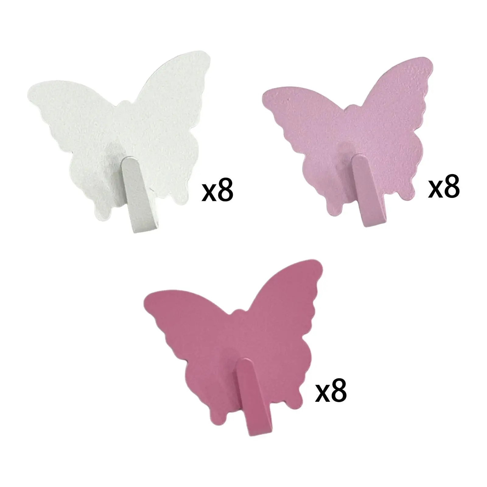 8 Pieces Butterfly Hooks Hangers Heavy Duty Decorative Coat Rack Towel Hooks for Porch Bathroom Kitchen Hanging Keys Backpack