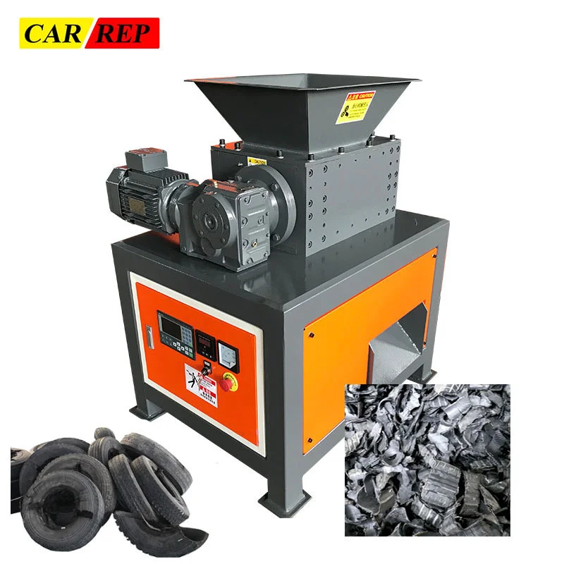 Waste Car Truck Tire Crusher Guanhe Small Shredder For Plastic Wood Kitchen Double Shaft Shredder Domestic Waste Metal Trash