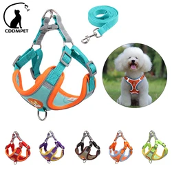 Sem Pull Pet Harness e Leash Set, colete de cachorro ajustável, reflexivo Walking Leash para cães pequenos e gatos, Chihuahua