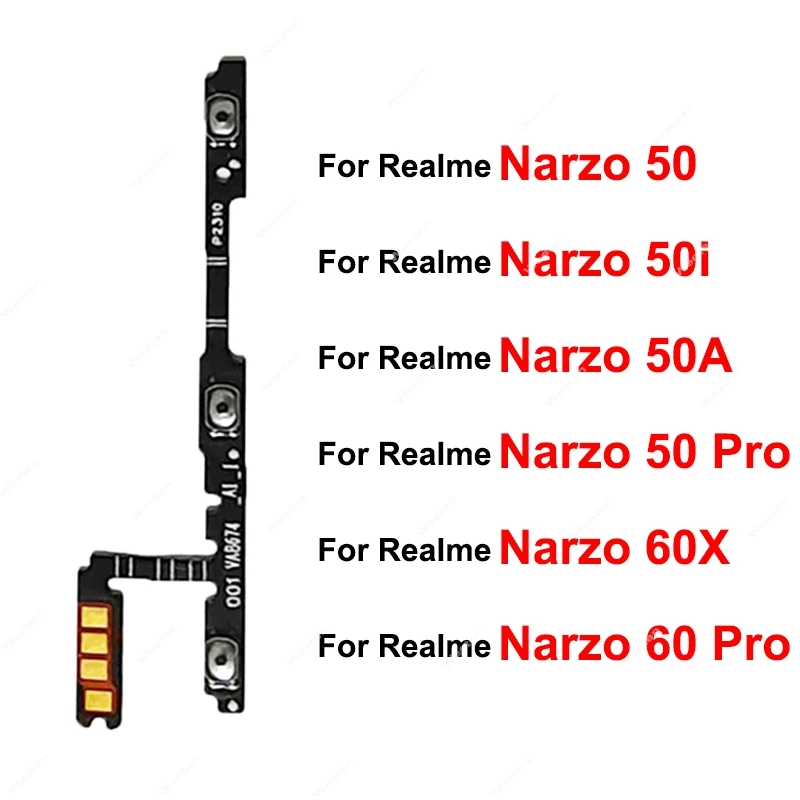 

Сменный гибкий кабель для Realme Narzo 50 60 Pro 50i 50A Prime Narzo 60X кнопки включения/выключения громкости боковые клавиши