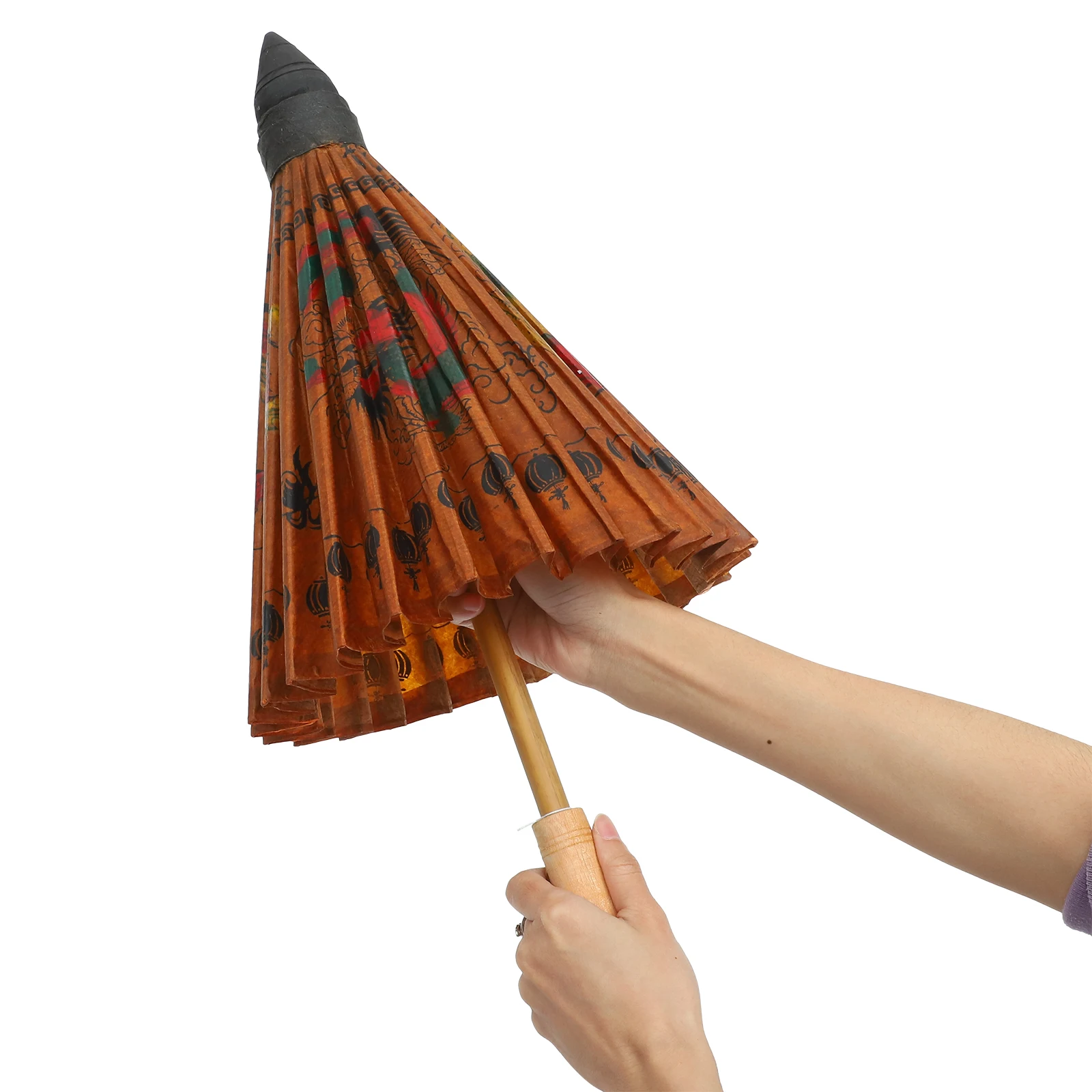 

1pc Dragon Design Hand-Painted Oiled Paper Umbrella Traditional Chinese Bamboo Handle Unique Performance Props