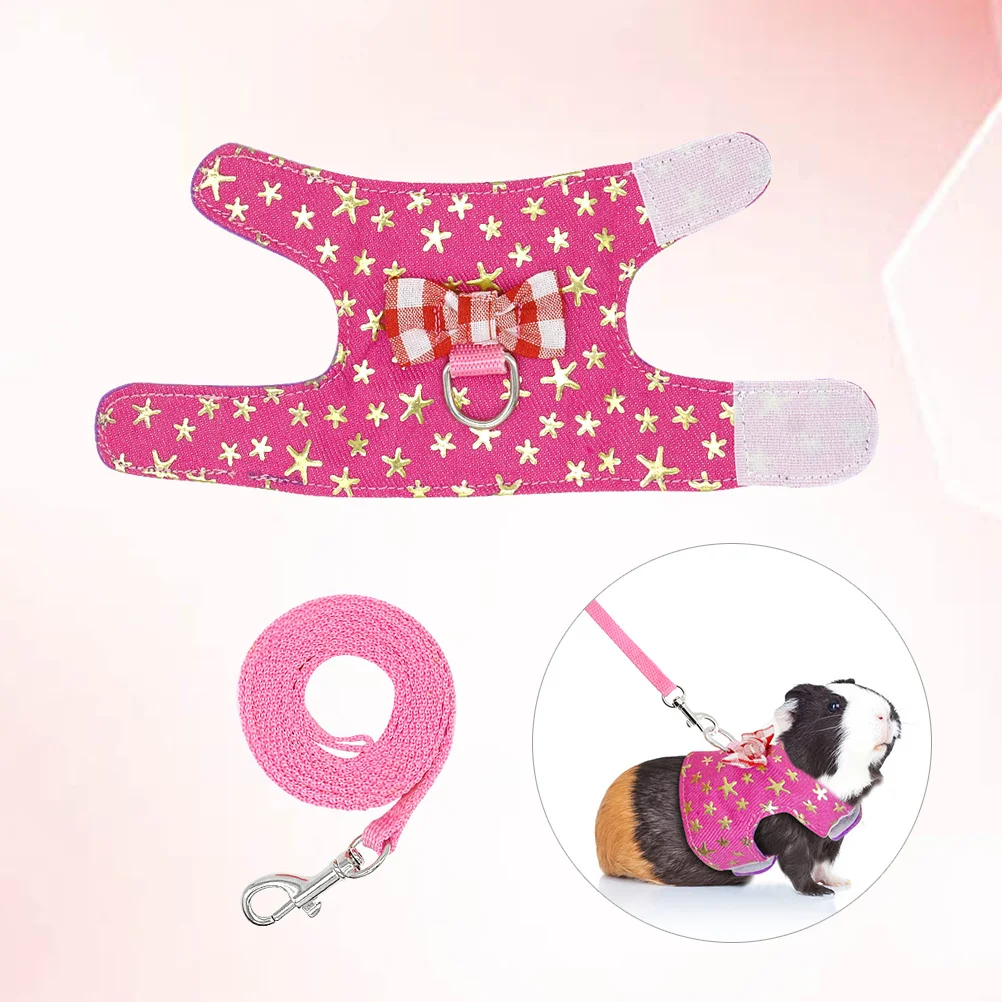 

Pet Breathable Mesh Harness Leash Small Animal Vest Strap Hamster Rabbit Small Pet Harness with Leash Supplies Size S
