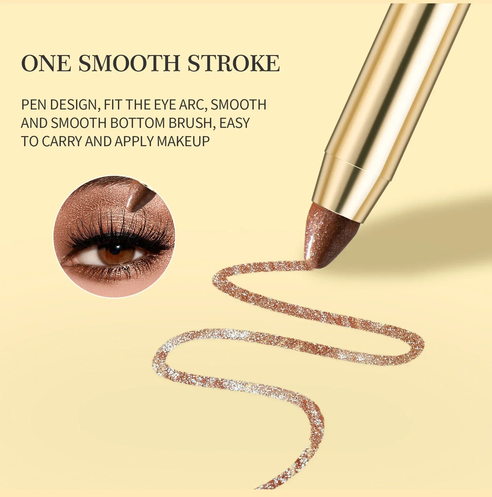 Dwustronny rozświetlający cień do powiek – migoczący, rozjaśniający, długotrwały, nie rozmazujący się, perłowy świecący sztyft do makijażu