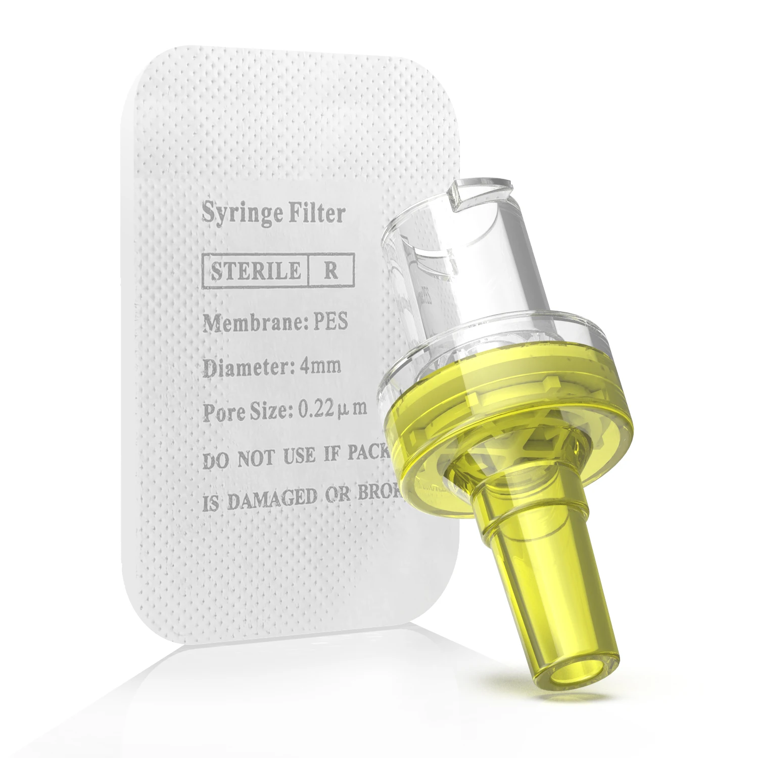 مرشح حقنة معقمة PES (Polyethersulfone) ترشيح محب للماء، Luer Taper 4 مم قطر 0.22/0.45 أم عبوة فردية