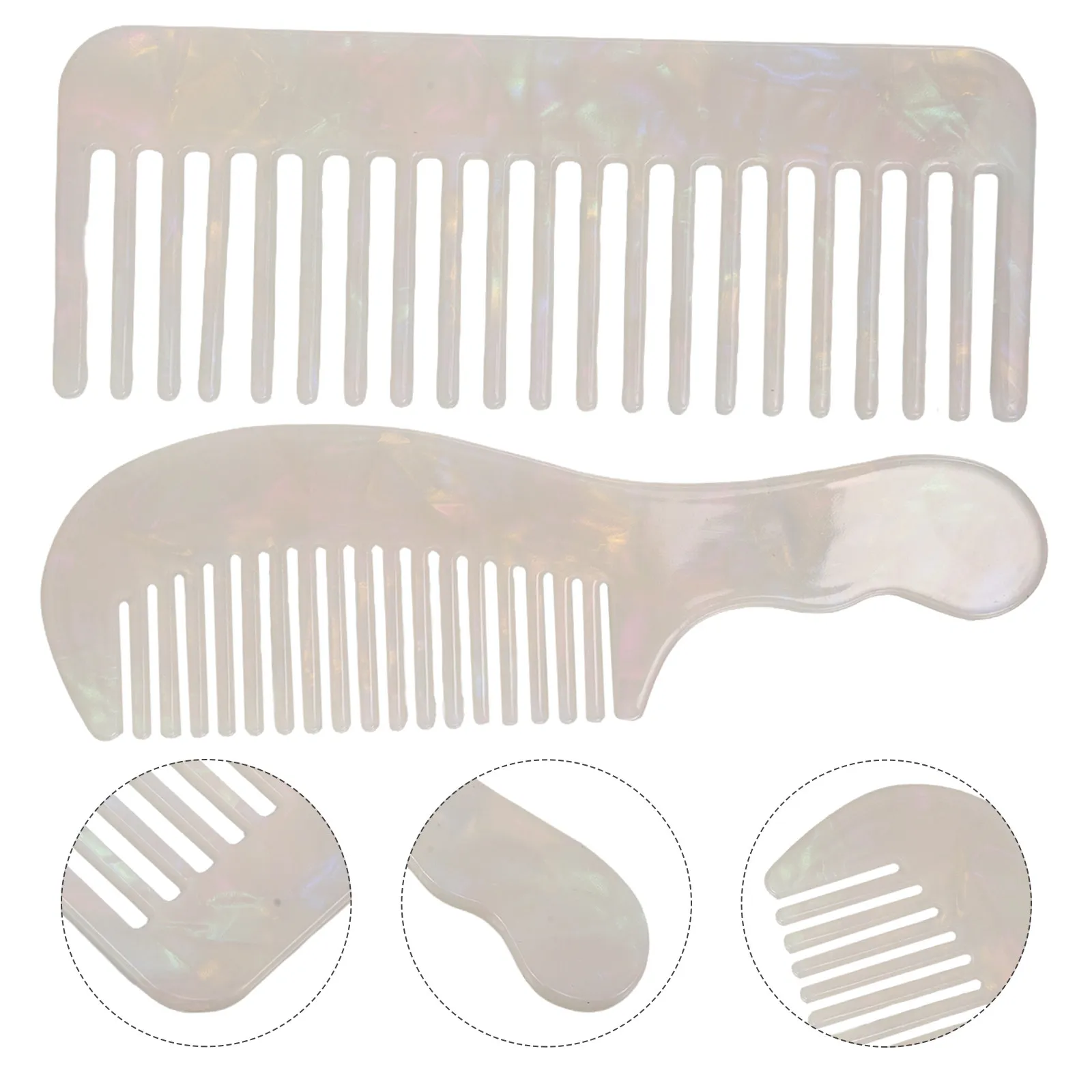 

2Pcs Mermaid Acetate Hair Comb Portable Anti-Static Compact Wide Tooth Styling Tool Travel Pocket Detangling Comb for Curly