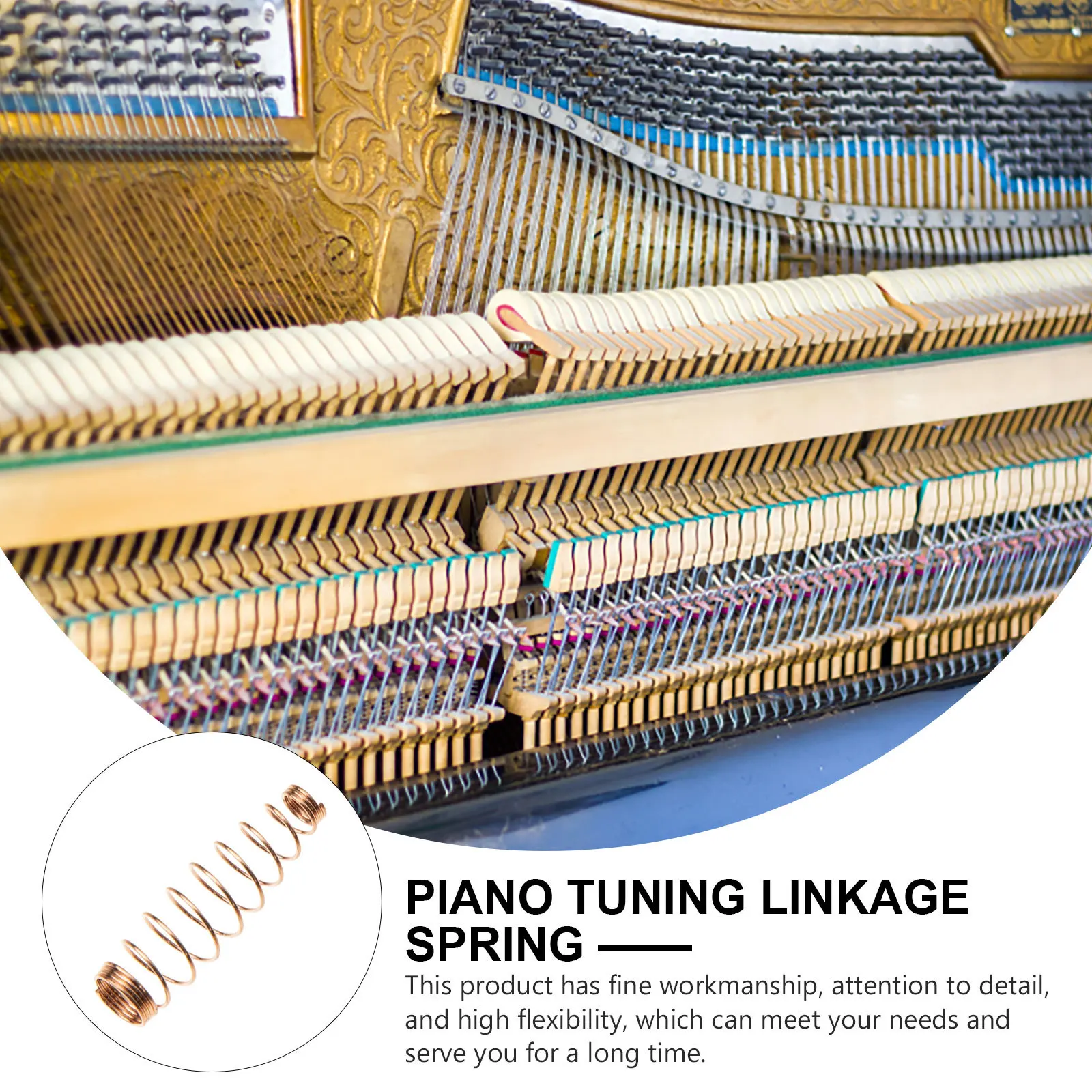 

90Pcs Piano Tuning Spring Golden Copper Wire for Vertical Piano Springs Replacement Instrument Accessories Set