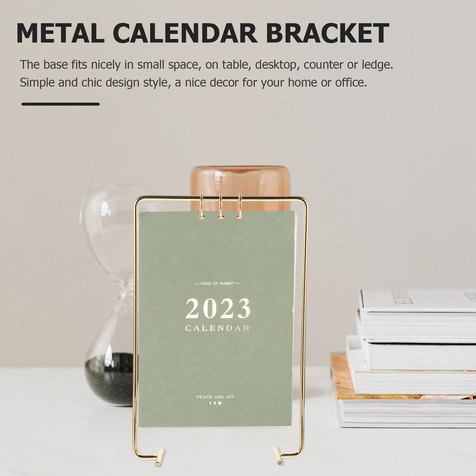 Tabletop Desk Calendar Bracket Standing Flip Calendar Support Holder Office Home Iron Calendar Display Rack Desktop Decoration