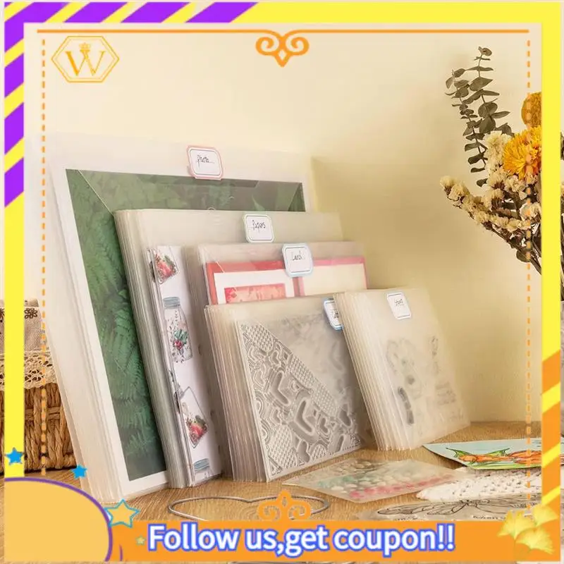 最新-10 個のゴム磁気シート 0.5 ミリメートル厚さ 10 個のクリアスタンプダイ収納ポケットステンシルオーガナイザーカード作成用