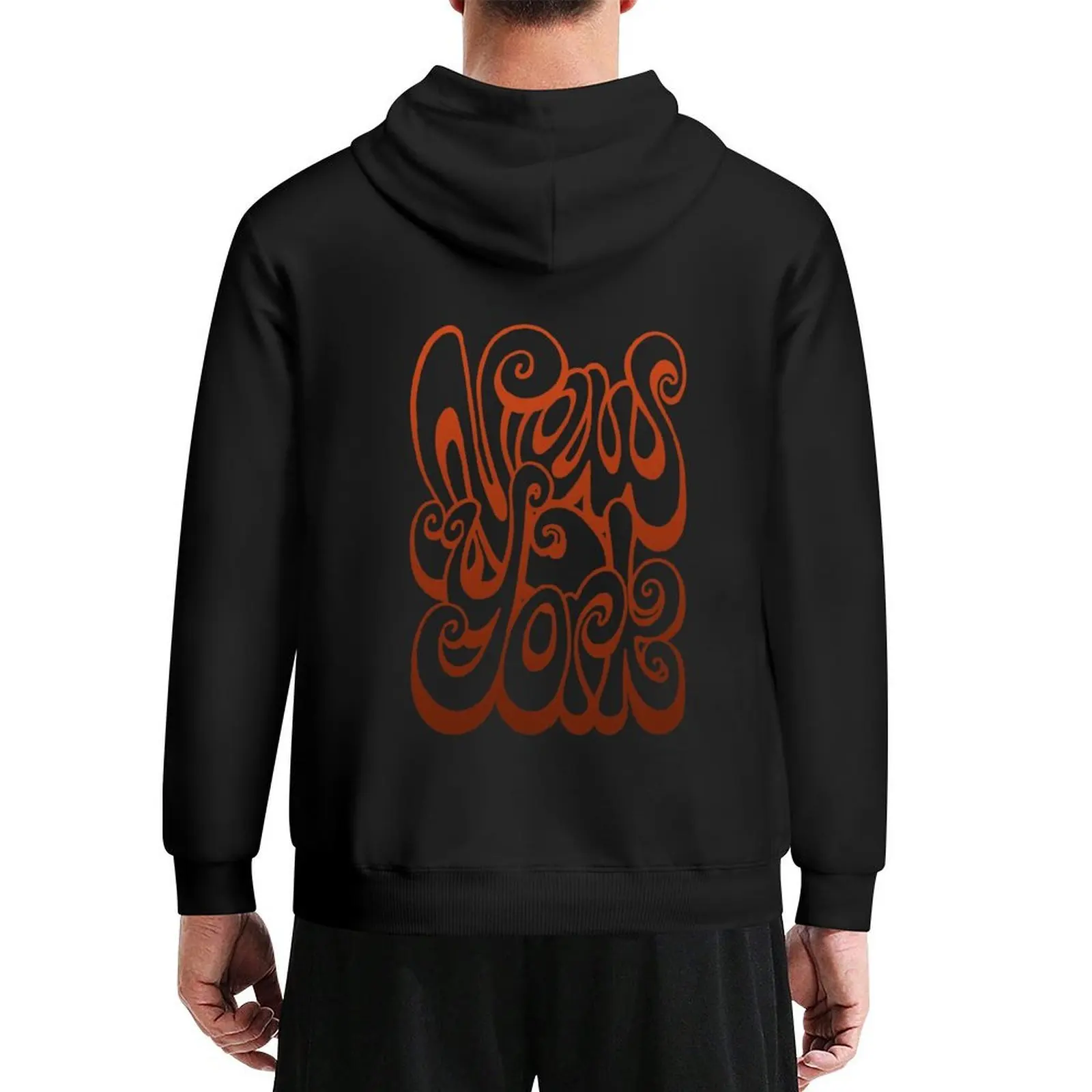 

New York Lettering Typography - Orange Hoodie men's sweat-shirt blouse autumn mens clothes designer hoodies