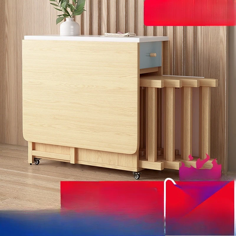 Modern minimalist, retractable, dining table, folding dining table, household