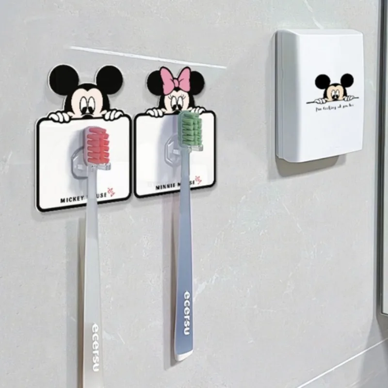 

Mickey Mouse Toothbrush Holder Minnie Cute Figure Practical Couple Storage Rack Wall Mounted Non Perforated Universal Bathrooms