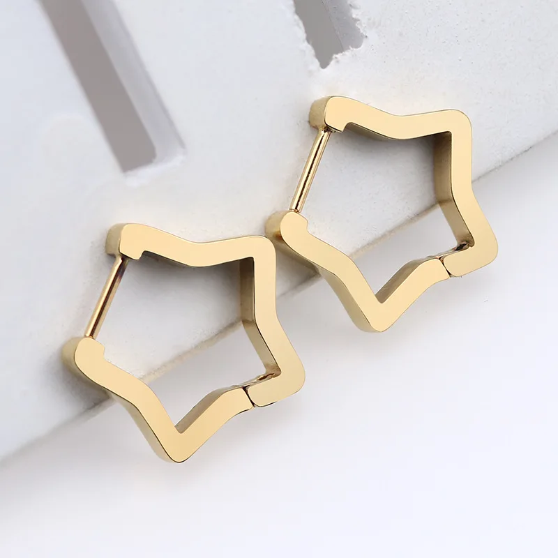 Pendientes de titanio personalizados geométricos para hombres y mujeres, hoja creativa Simple, Color dorado, plateado y negro, joyería de moda