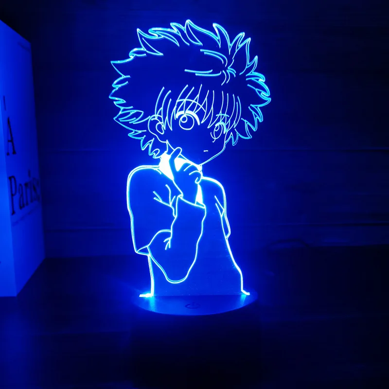 HUNTER×HUNTER 3D Illusion Night Light USB Powered LED Desk Lamp Touch Control Bedroom Decor Birthday Holiday Gift