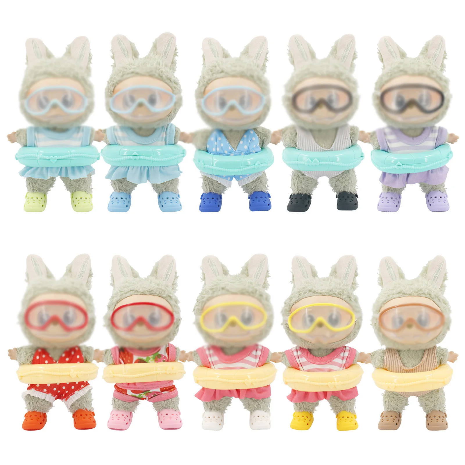 

Suitable For 17cm Doll Accessories, Dopamine Candy Colored Perforated Shoes, Children's Gift,Shoes For Labubu