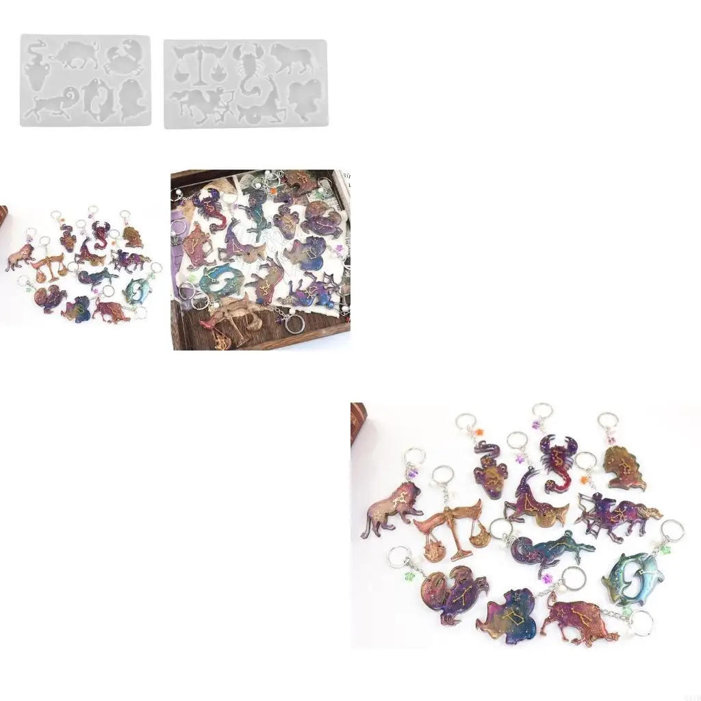 2x قوالب قلادة كوكبة قالب سيليكون راتنجات الايبوكسي لصنع المجوهرات بنفسك