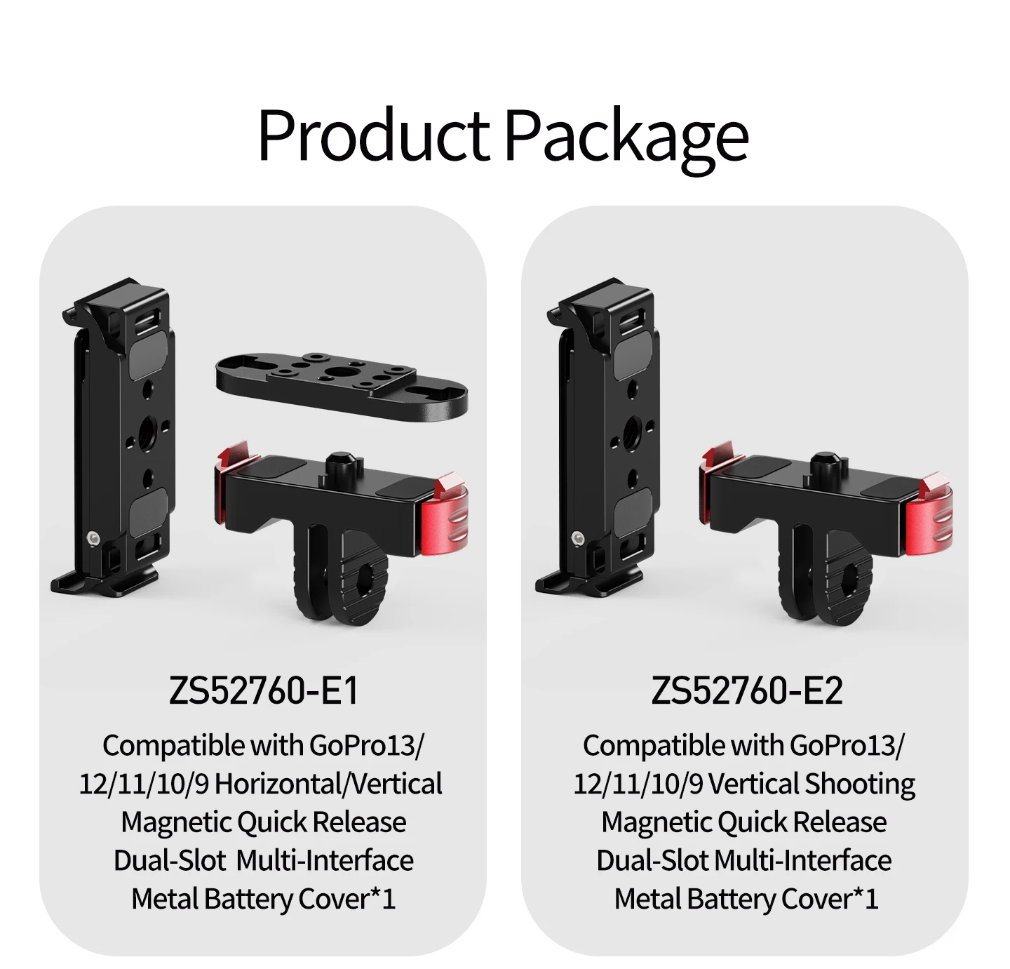 Metall-Seitenabdeckung Batteriefach für GoPro 13 12 11 10 9 Einfach Abnehmbar Staubdicht Magnetisch Schnellverschluss 1/4" Schraubmontage-Set – Detail 7