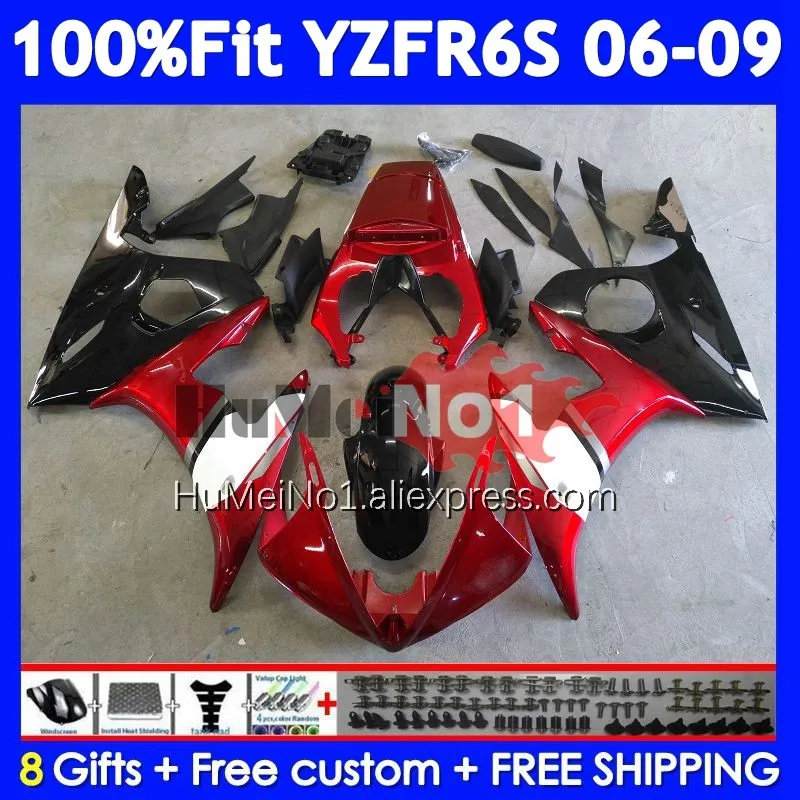 OEM Kit For YAMAHA YZF R6 S YZF R6S 06-09 362No.24 YZF-R6S YZFR6S Metal red 2006 2007 2008 2009 06 07 08 09 Injection Fairing