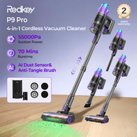 RedKey P9 Pro 4 in 1 Cordless Vacuum Cleaner 550W 55KPA Suction Power 70mins Runtime AI Dust Sensor Anti-Tangle Brush Home Car
